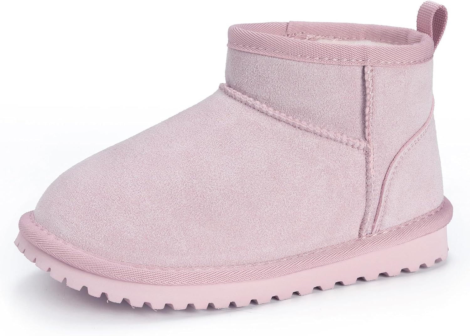 

Детские зимние снежные ботинки Mishansha для мальчиков и девочек, утепленные искусственным мехом, из замши, водоотталкивающие, с антискользящей подошвой для малышей, детей младшего и старшего возраста, Pink-Kid