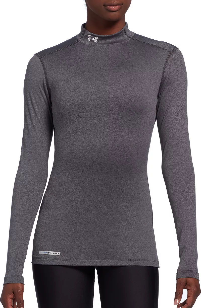 

Женский пуловер с воротником-стойкой и длинными рукавами Under Armour ColdGear, цвет Carbon Heather