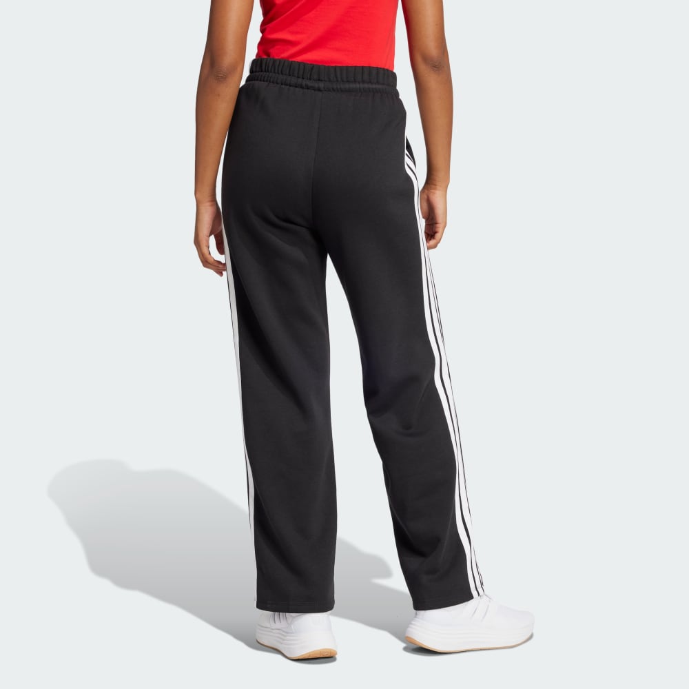 Спортивные брюки Adidas Essentials 3-Stripes Open-Hem Fleece, черный/белый — фото 3
