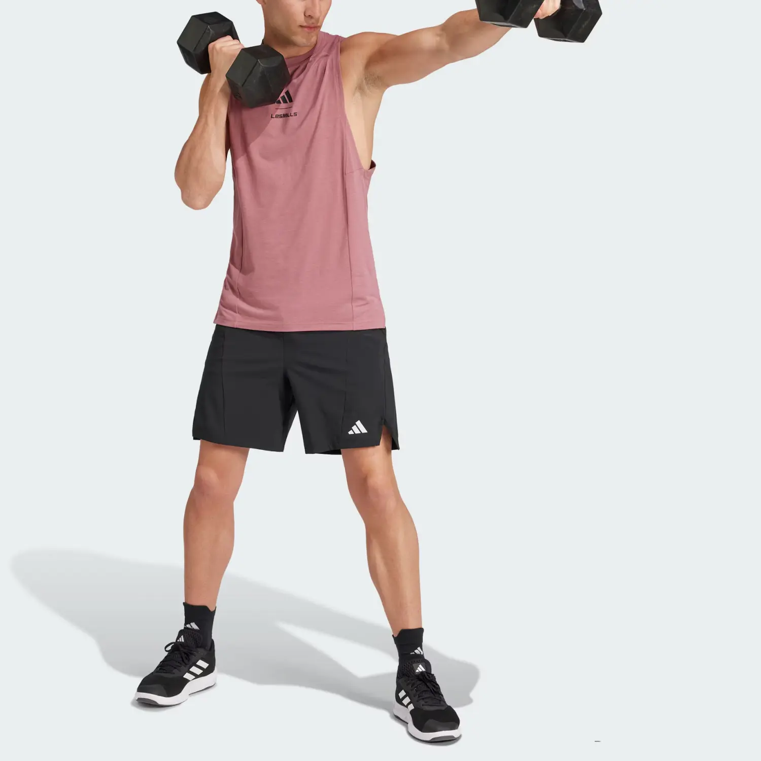 Футболка майка X LES MILLS Мужская Темно-коричневая красная Adidas, Темно-красный коричневый — фото 4