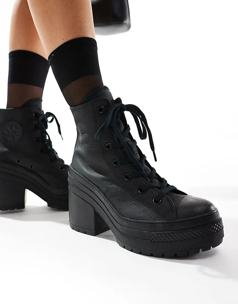 Туфли Chuck 70 De Luxe Hi Heel из черной кожи Converse — фото 2