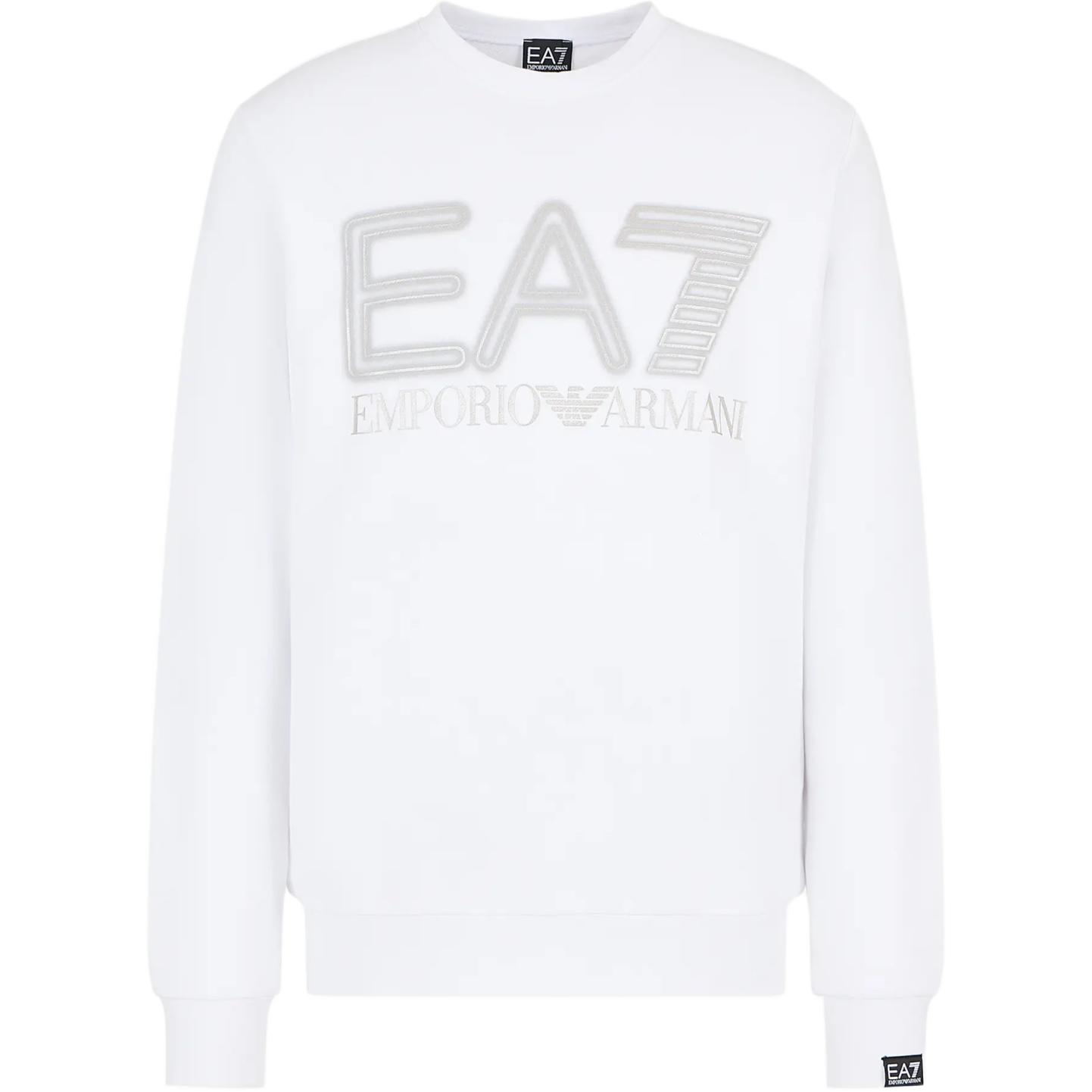 Emporio Armani Мужская толстовка EA7 SS24 белого цвета — фото 3