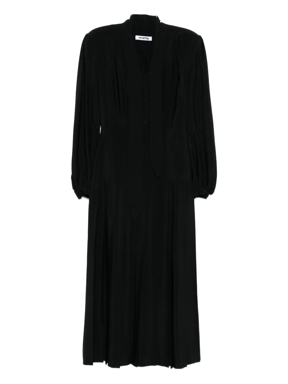 

Плиссированное платье миди Vivetta, черный