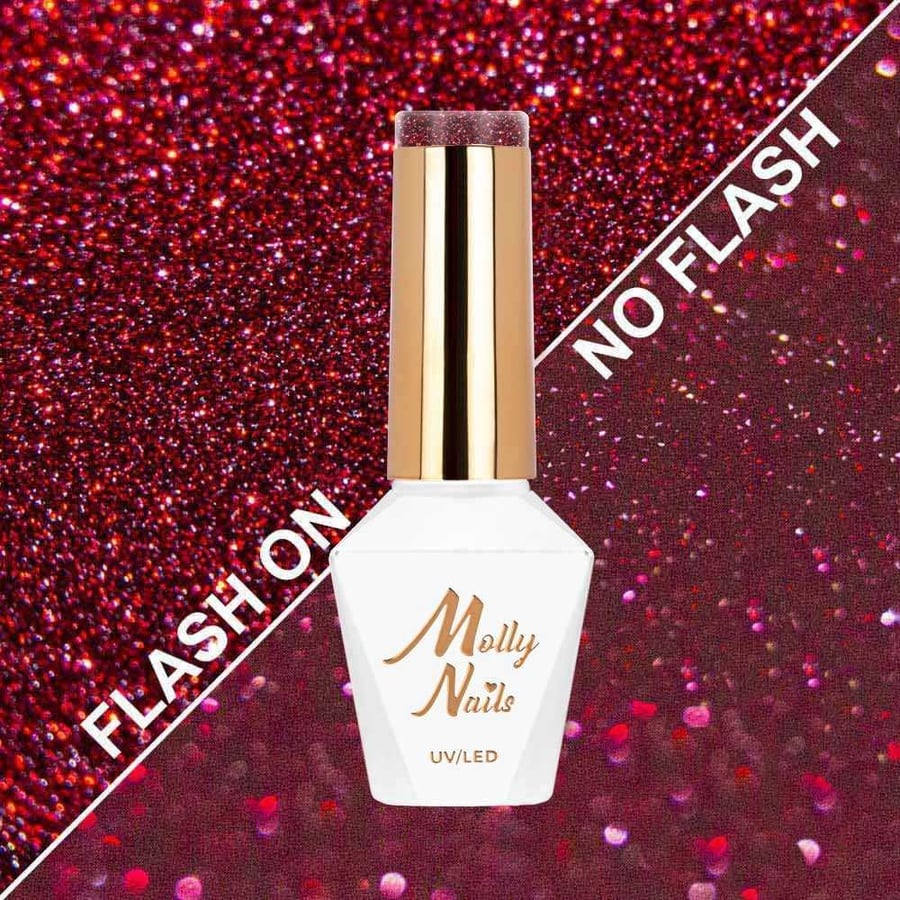 

Molly Nails Duo Flashing Lights Deep Desire HEMA/Di-HEMA Free 8 г гибридный лак для ногтей № 605