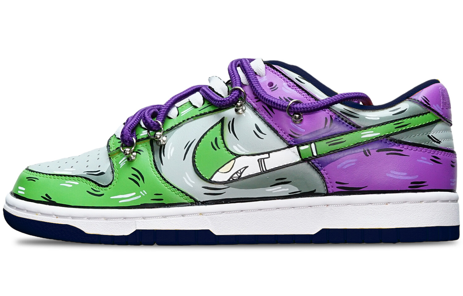 

Кроссовки Nike Dunk Skateboard Shoes Women's Low-Top Green/gray/purple