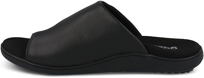 Мужские сандалии Gravity Defyer GDEFY Etztal из кожи - США - ортопедические шлепанцы с проверенной технологией VersoShock, черный — фото 3