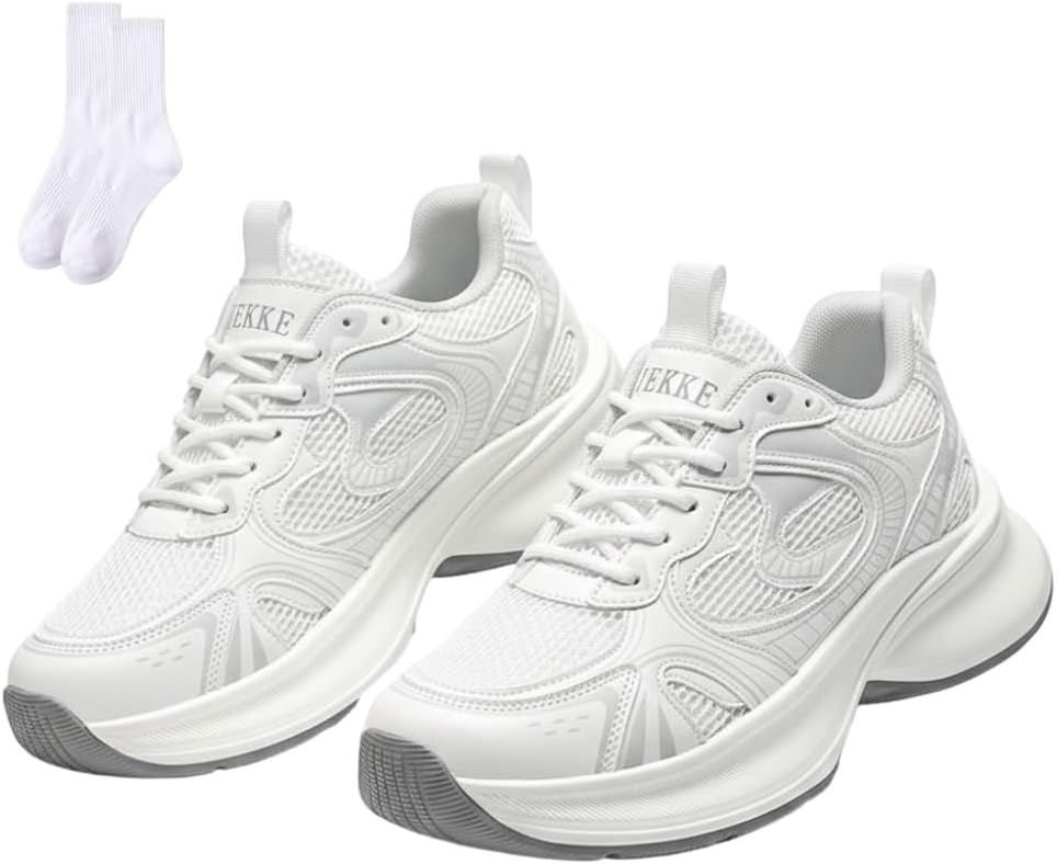 

Мужские спортивные кроссовки с сеткой, легкие и дышащие, повседневные для ходьбы и бега, с нескользящей подошвой, комфортные для всех сезонов спортивные носки Mkwvidn, белый