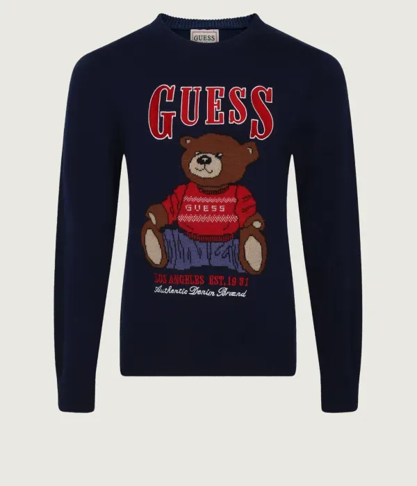Свитер regular fit Guess, темно-синий