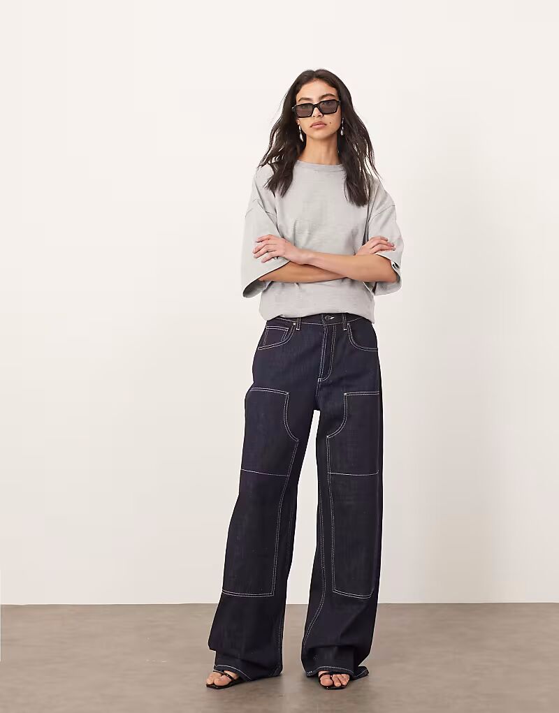 

ARRANGE ezra denim джинсы с низкой посадкой slochy carpenter цвета индиго