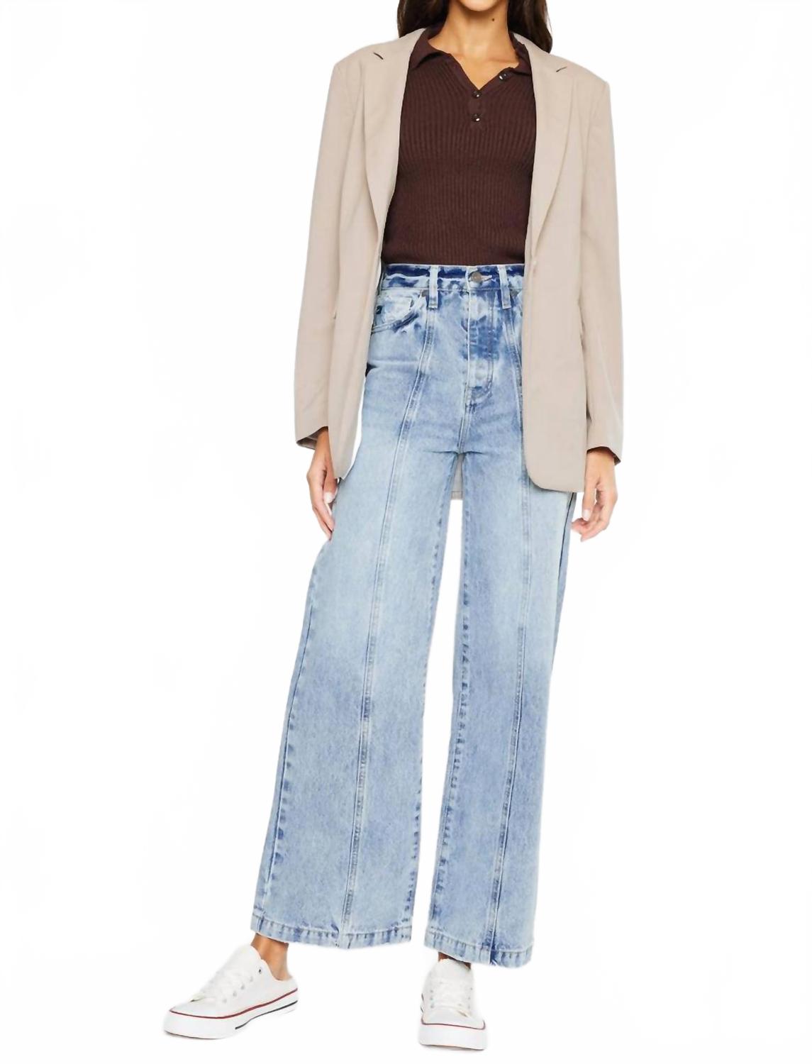 

Джинсы 90-х с широкими штанинами в светлой стирке KanCan, Light Wash