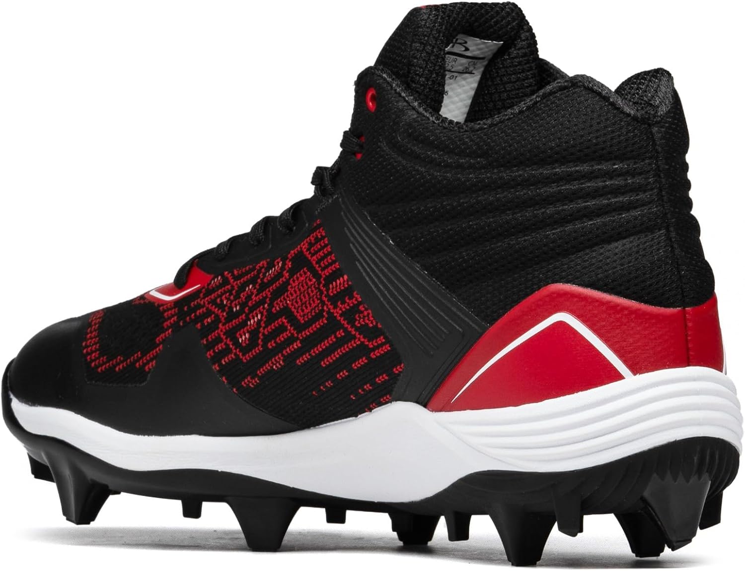 Бутсы Boombah Viper Pureknit для мужчин с формованной средней подошвой - Status - несколько цветовых вариантов - несколько размеров, черный/красный — фото 3