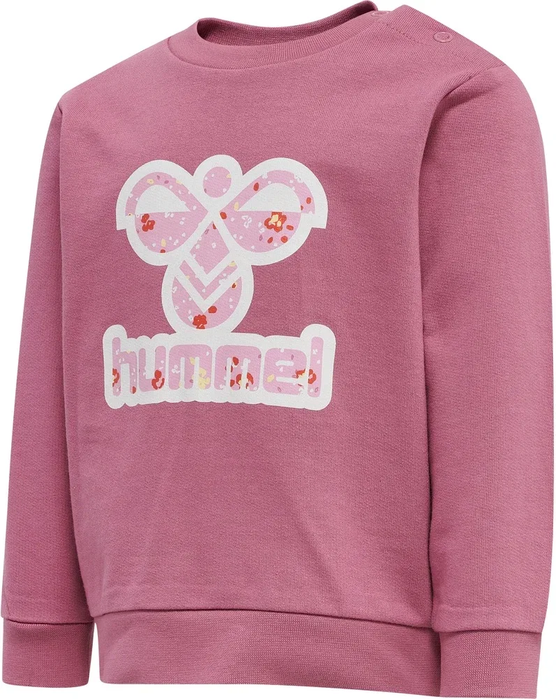 Свитшот детский с цветочным принтом Hummel, розовый