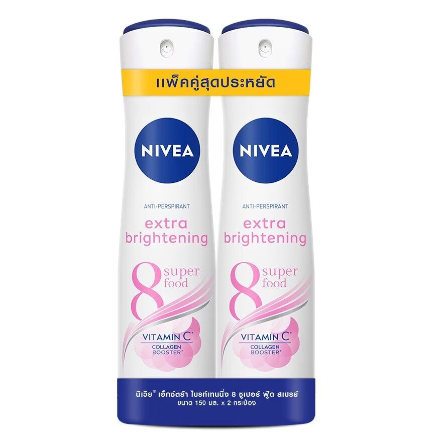 

Nivea Спрей Extra Brightening 8 Super Food 150 мл. Двойной пакет, White