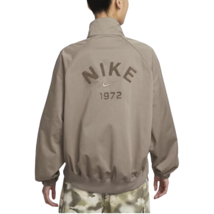 Sportswear Collection Women's Oversized Twill 1/4-Zip Top Nike, коричневый — фото 4