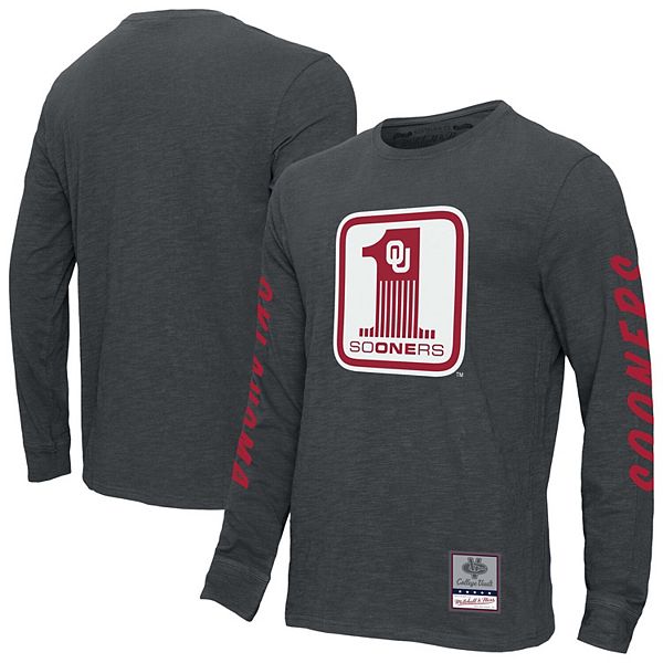 

Мужская футболка с длинным рукавом oklahoma sooners legacy cotton цвета charcoal Mitchell & Ness
