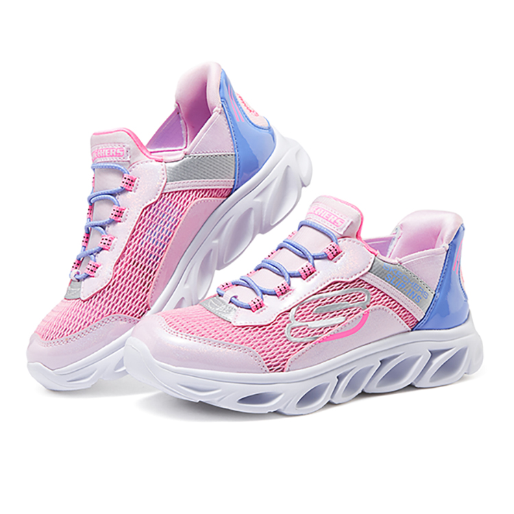 Детские кроссовки Hands Free Slip Ins с амортизацией, износостойкие, низкие Skechers, розовый/синий — фото 3