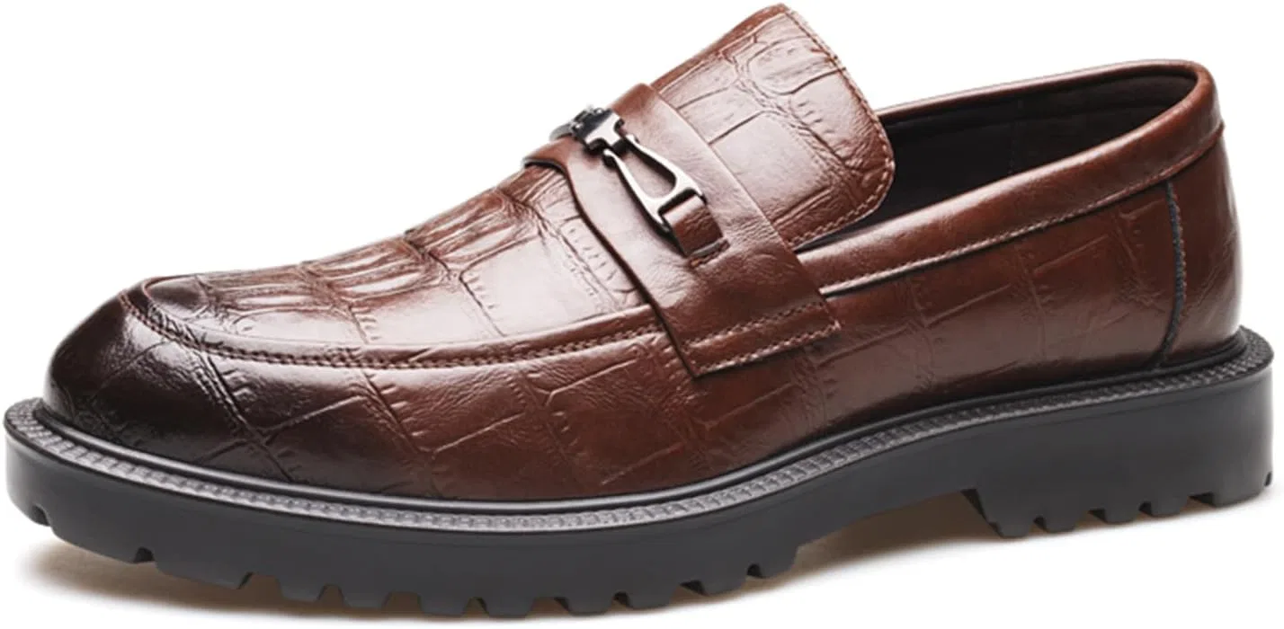 Лоферы мужские кожаные на платформе, Brown Abborora