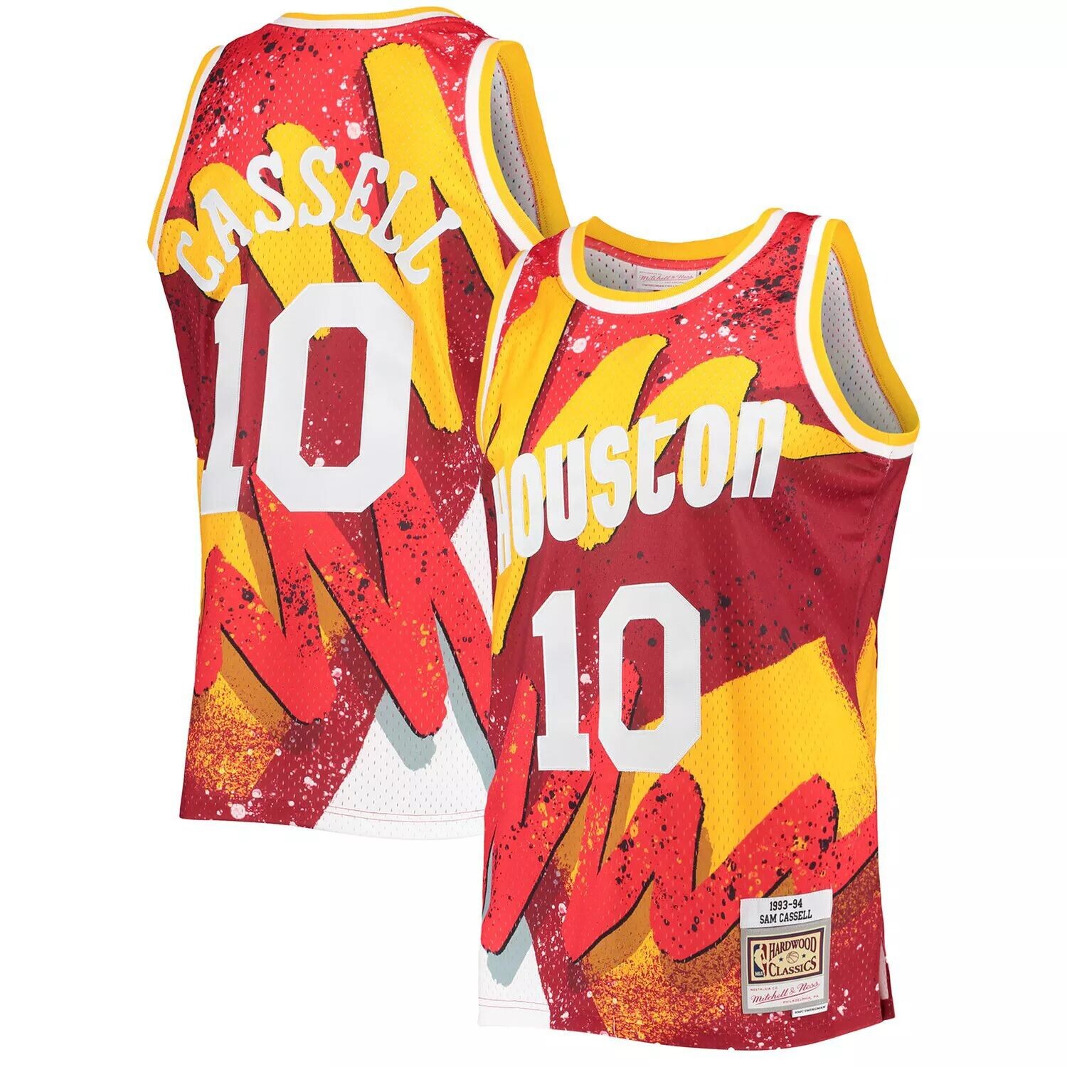 

Мужская майка Mitchell & Ness Sam Cassell Red Houston Rockets Hardwood Classics 1993-94 Hyper Hoops Swingman