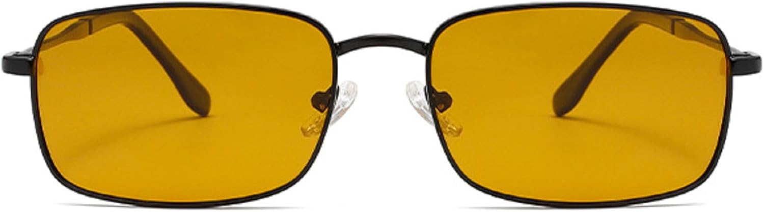 

Модные прямоугольные солнцезащитные очки для женщин и мужчин, ретро-квадратные солнцезащитные очки с защитой UV400, солнцезащитные очки в стиле 90-х mincl, Black Yellow