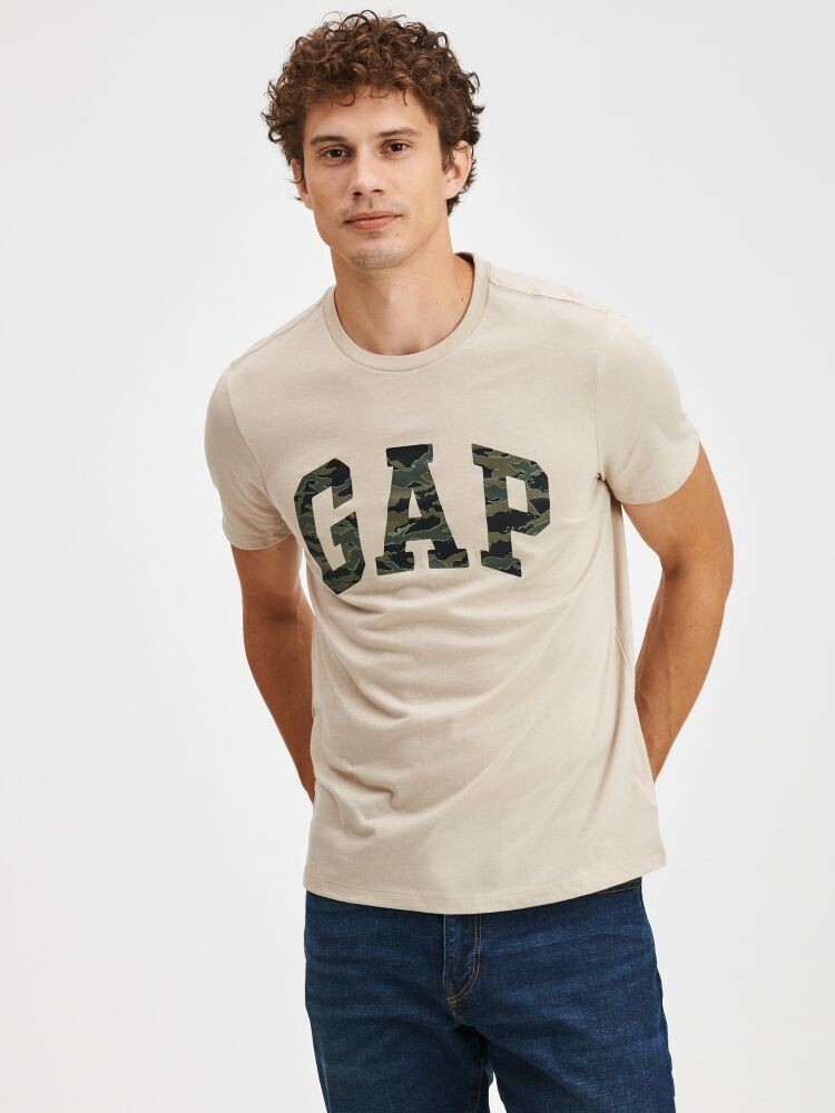 

Футболка с логотипом Gap, бежевый