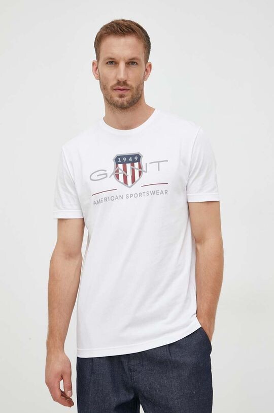 

Хлопковая футболка Gant, белый