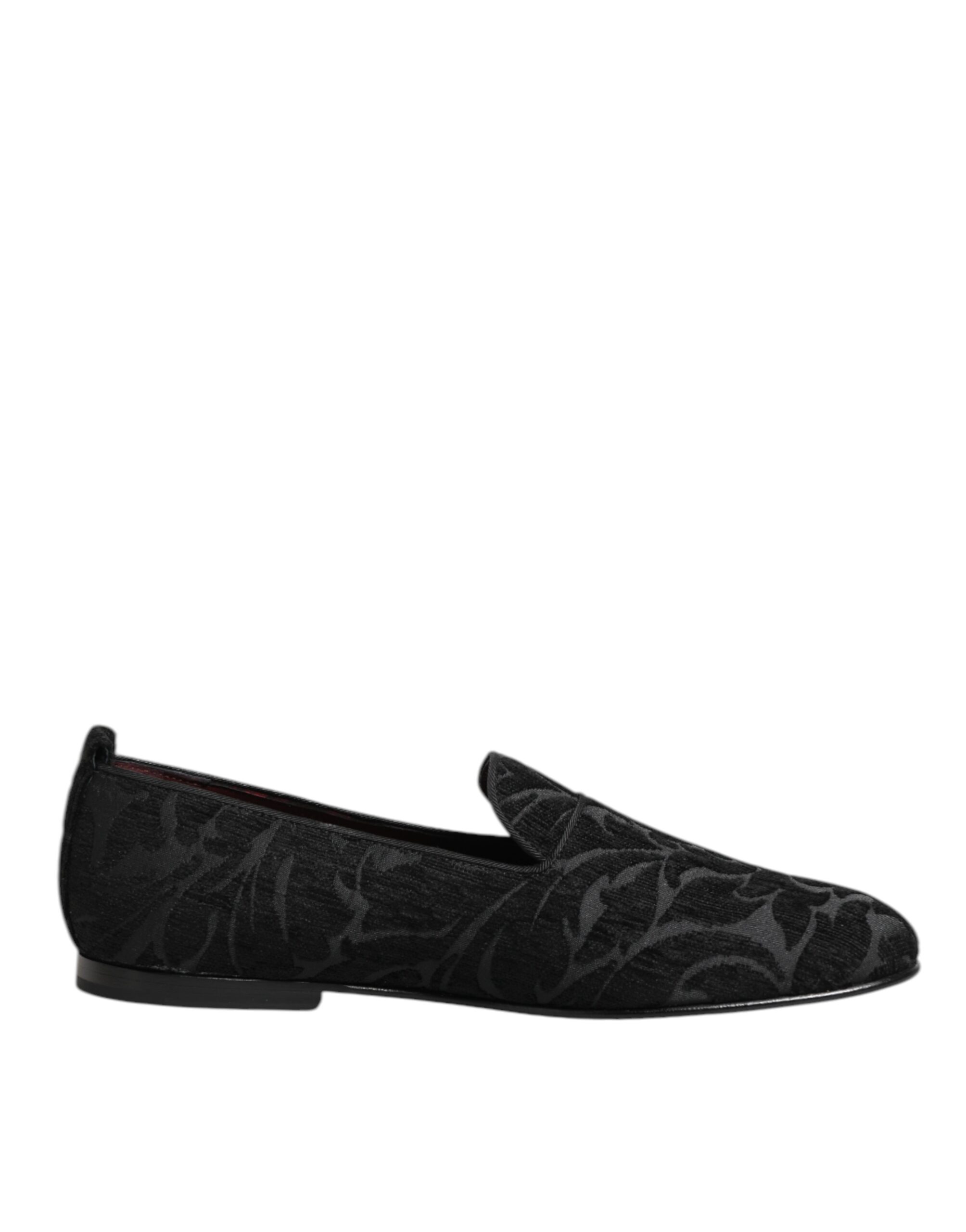 Черные парчовые лоферы слипоны мужские туфли Dolce & Gabbana, черный