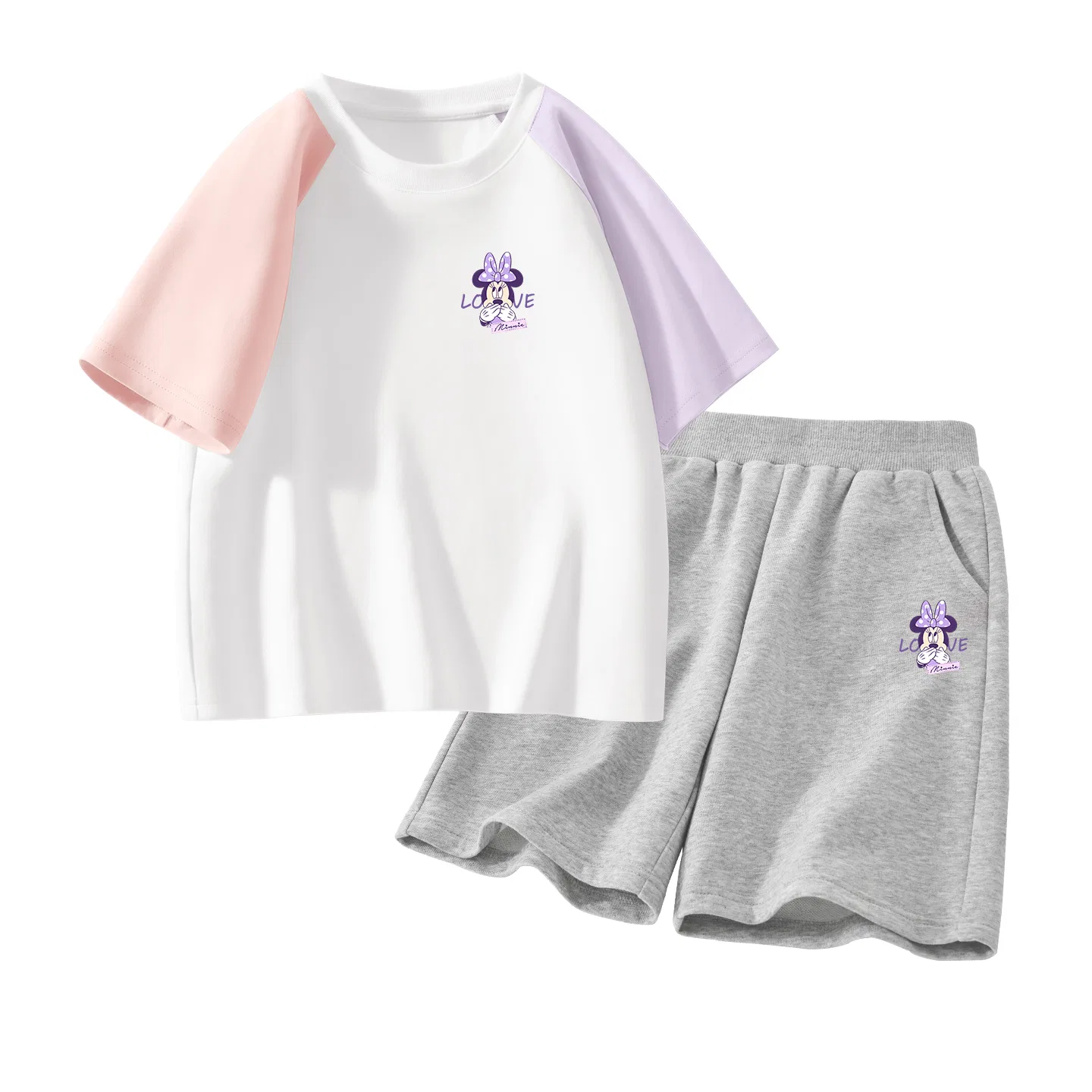 Детский спортивный костюм Disney Casual Sportswear 2 Piece Set, розовый и серый