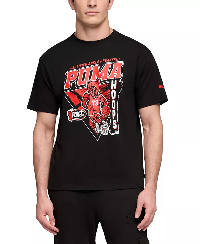 

Мужская хлопковая футболка с коротким рукавом Rival Rage с принтом Puma, черный