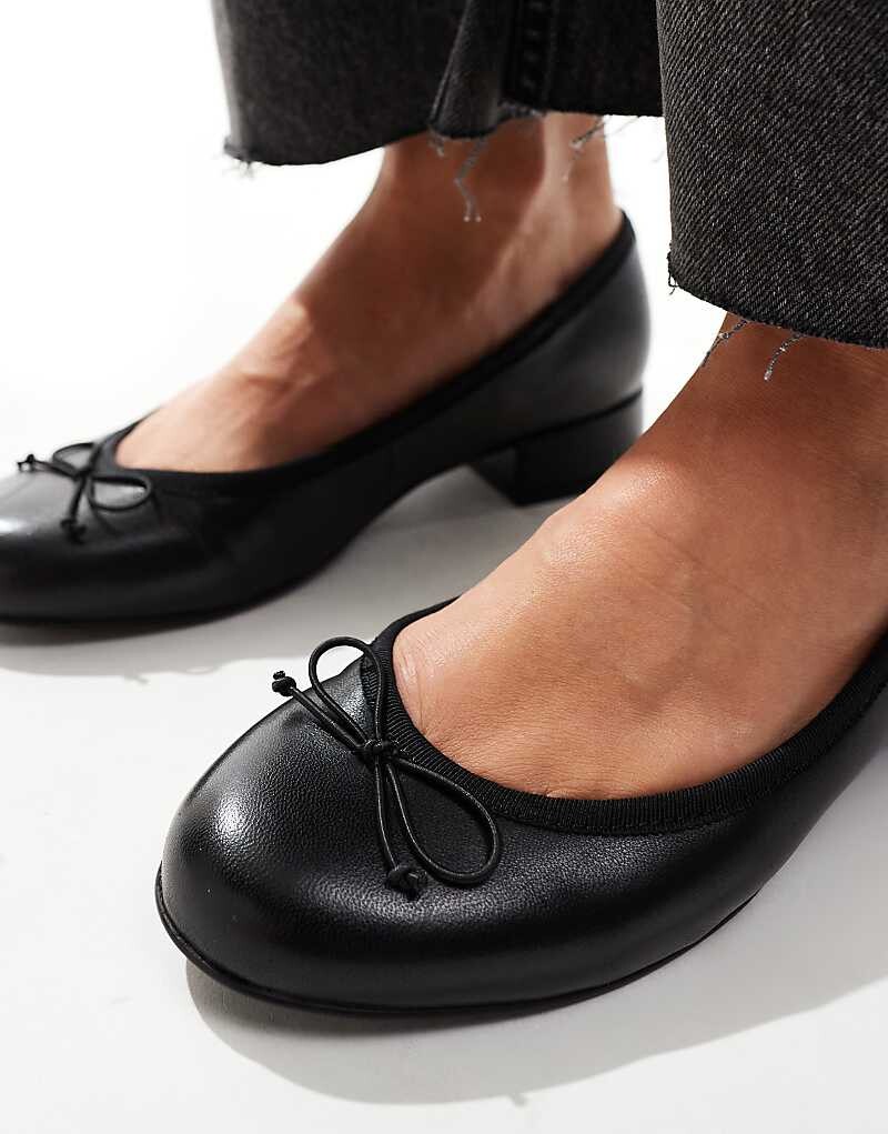

Балетки на низком каблуке ALDO Aliette из черной кожи