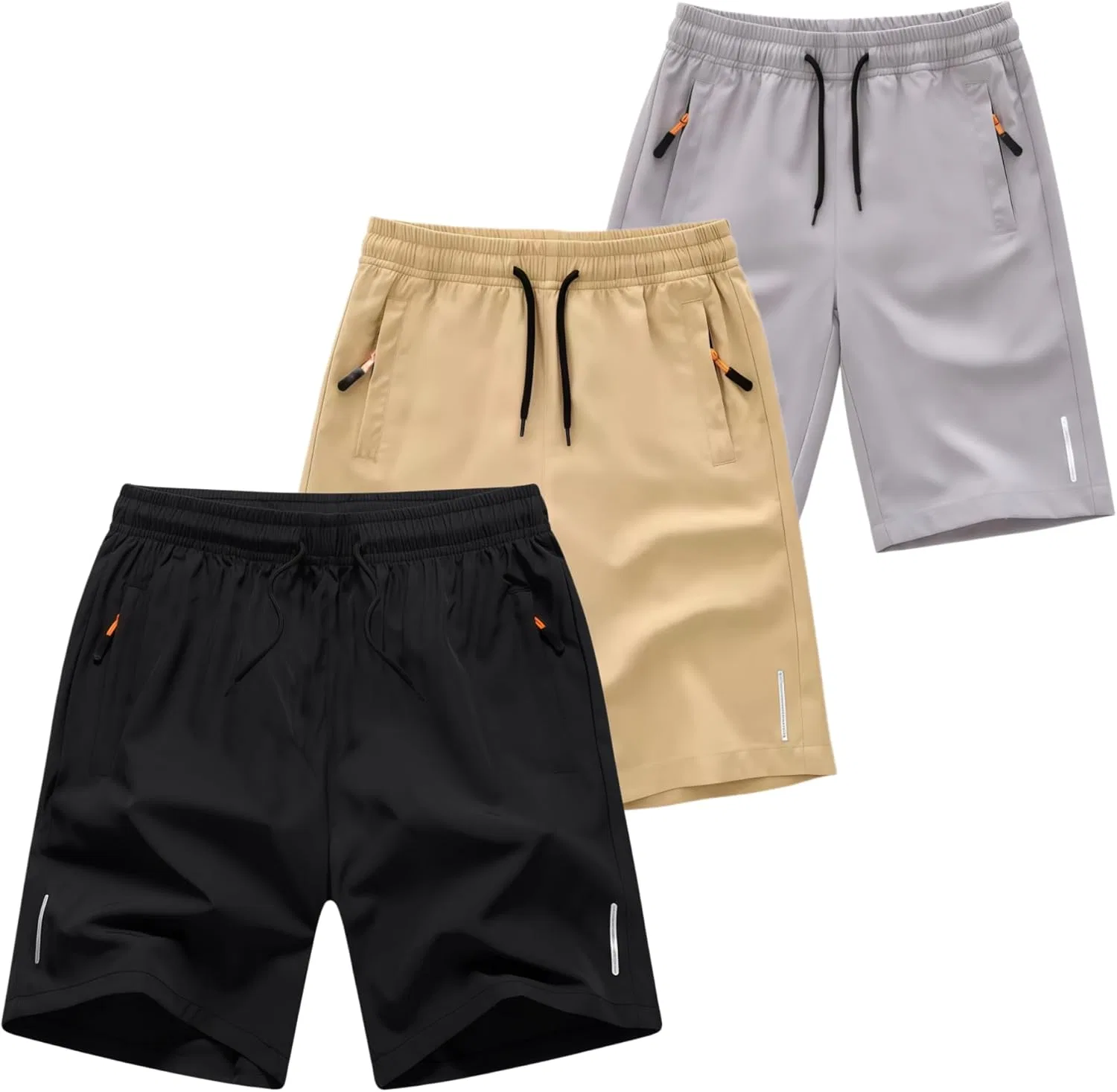 Шорты для мальчиков быстросохнущие DINGDONG'S CLOSET, 3 шт, Black Khaki Light Grey