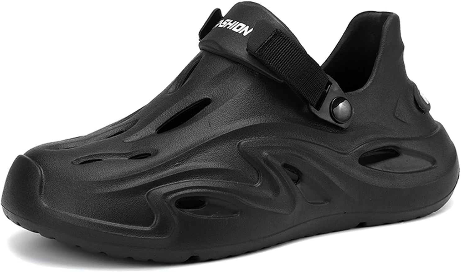 

Мужские сабо с легкой посадкой, выполненные из мягкого материала EVA, с плоским каблуком, округлым носком, дышащие, повседневные туфли для пляжа, плавания в бассейне, летних прогулок и водного спорта, быстро сохнут Psieicwm, черный