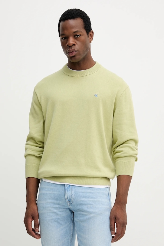 

Хлопковый свитер Calvin Klein Jeans, зеленый