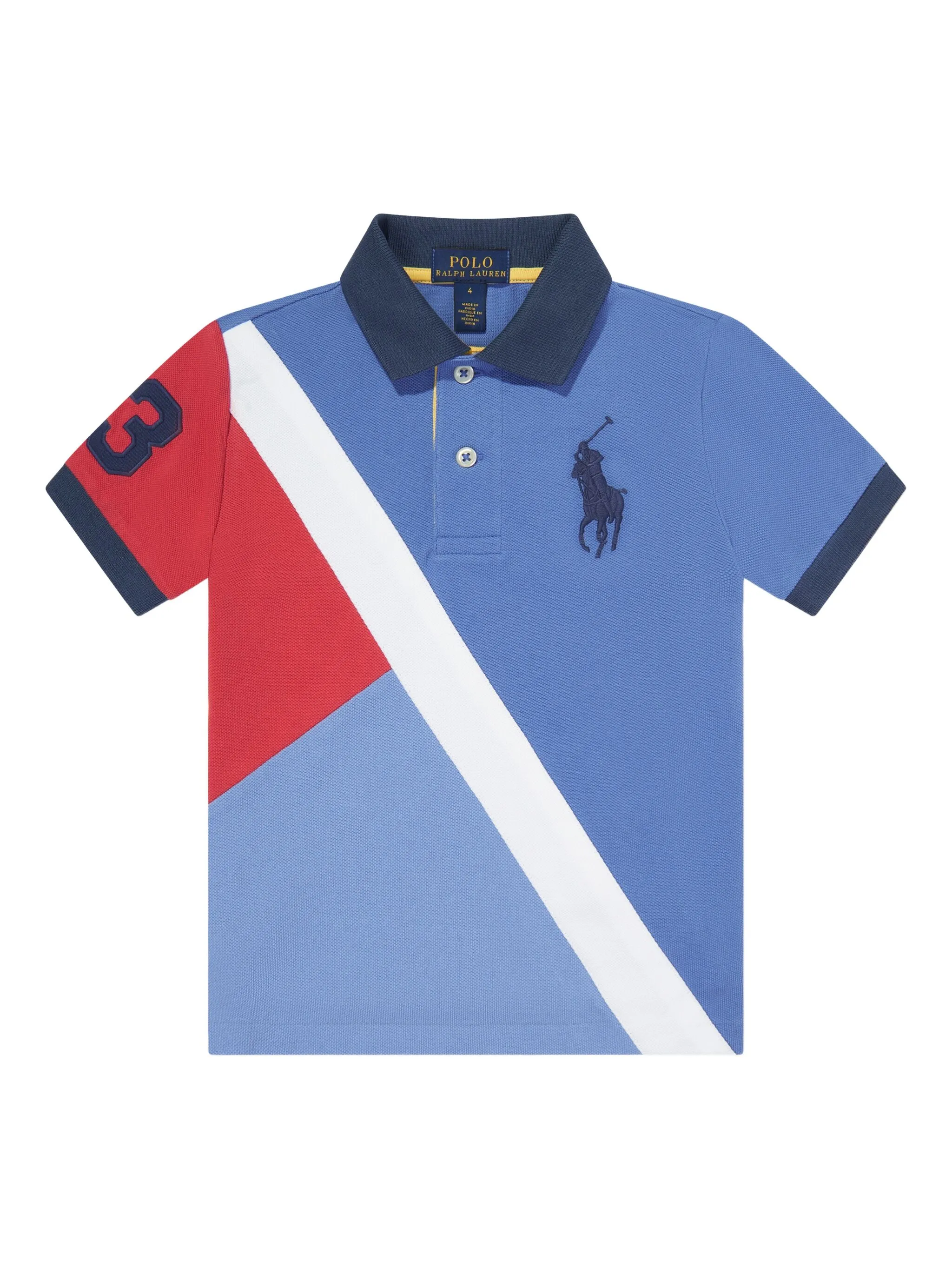 

Рубашка поло в стиле колор-блок Polo Ralph Lauren Kids, синий