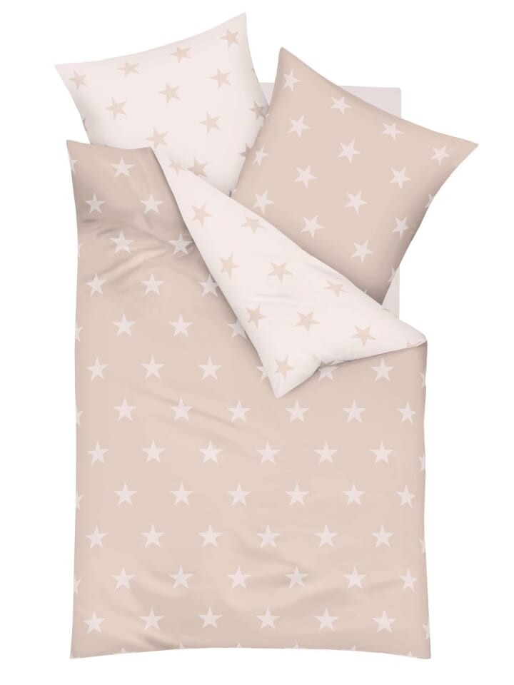 

Постельное белье JACK 3 tlg Mako Satin 200x200cm Stars, бежевый
