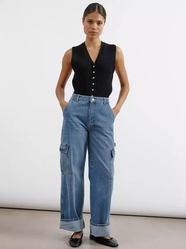 

Джинсы Albaray Organic Cotton Wide Leg Cargo, цвет indigo