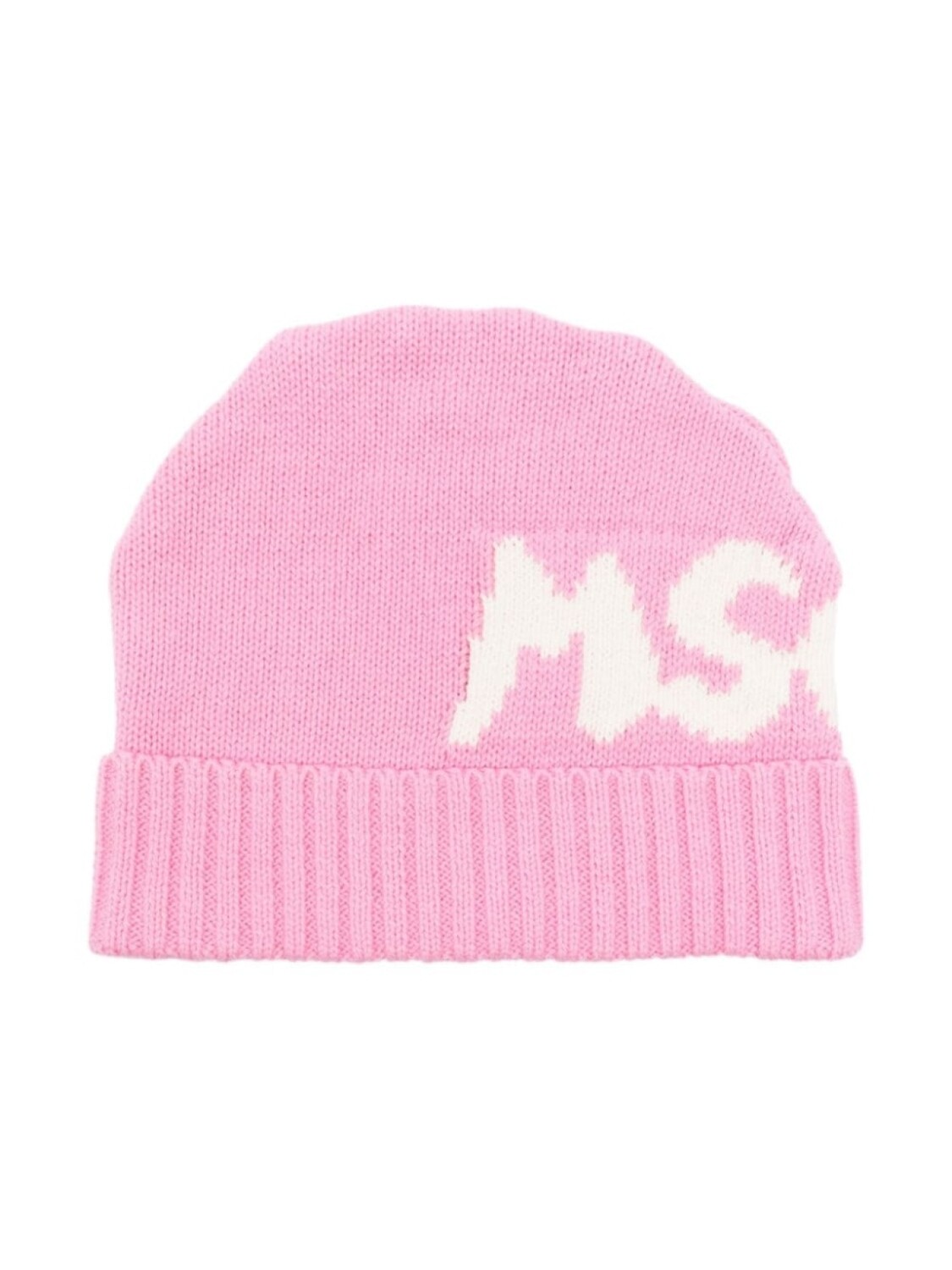 

MSGM Kids шапка-бини с логотипом в технике интарсия, розовый