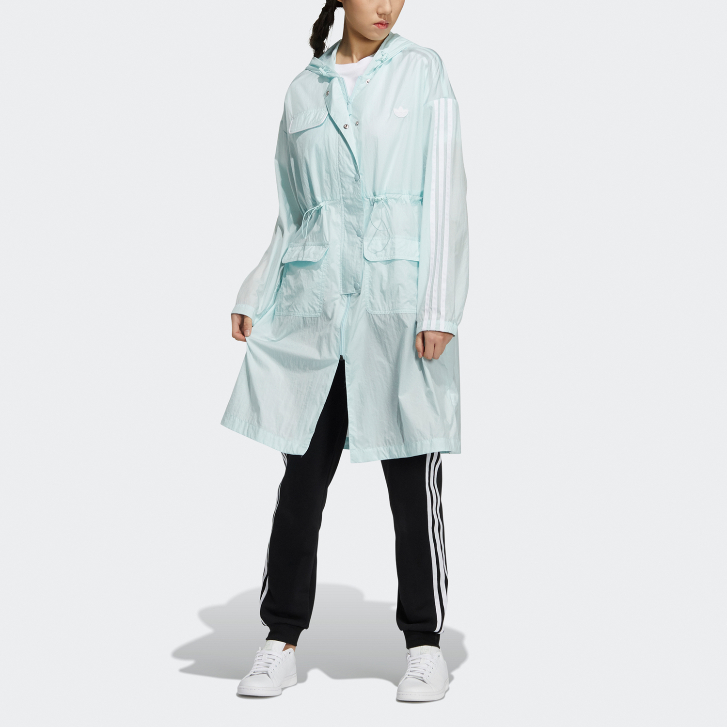 Adidas Originals Женская куртка бирюзового цвета, Teal — фото 4