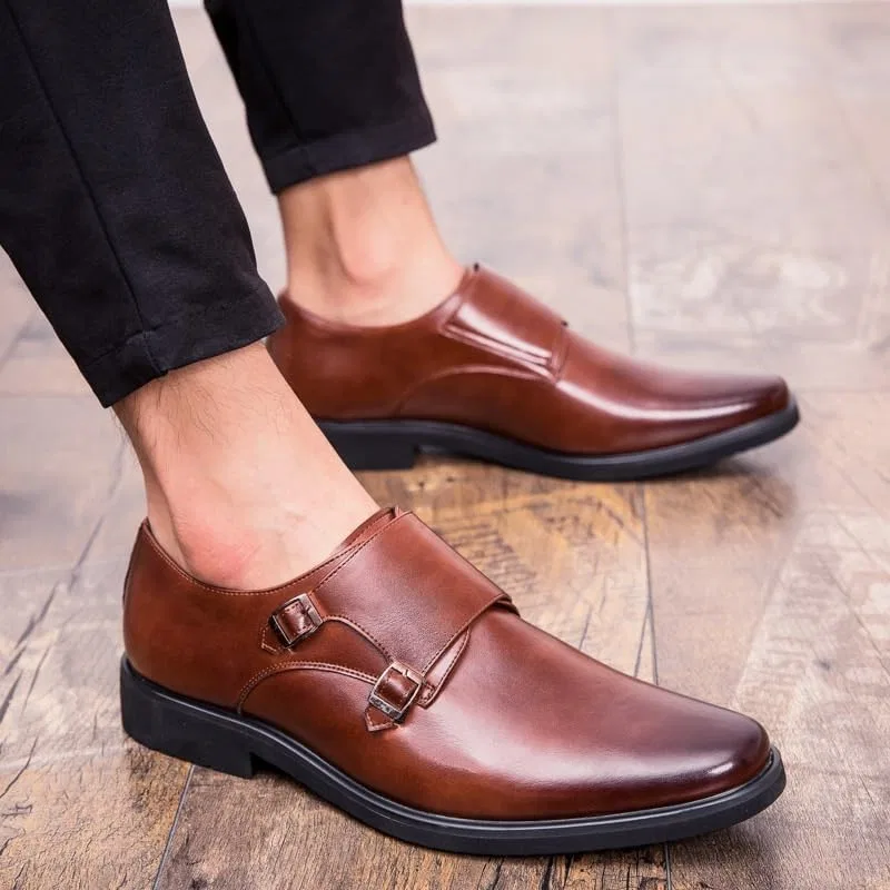 Лоферы мужские, кожаные, бренд New Men, модель Oxford Dress, коричневый UOPYNE — фото 3