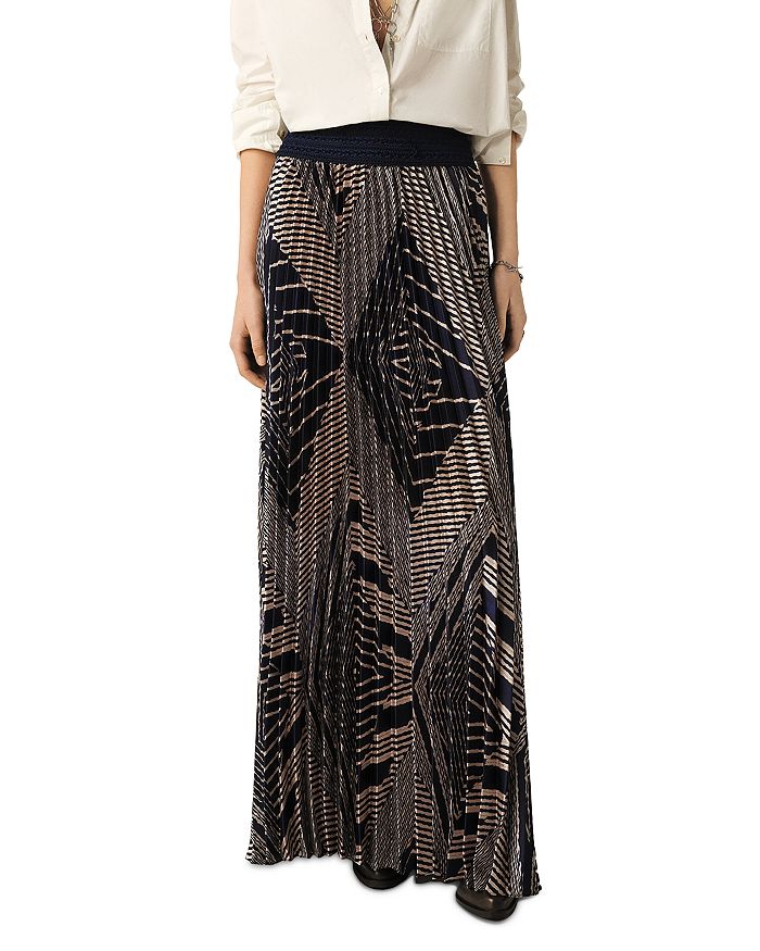 

Sow Geometric Pleated Maxi Skirt – Соу Геометрическая плиссированная макси-юбка ba&sh, мультиколор