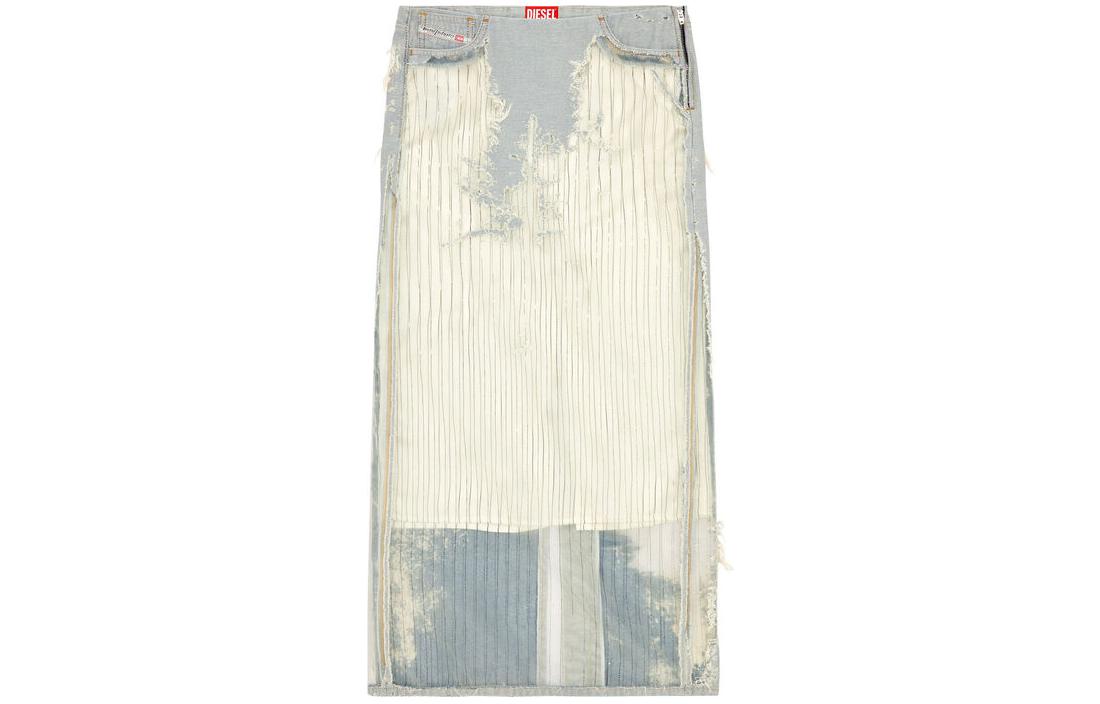 DIESEL Джинсовая длинная юбка SS24 женская white — фото 3