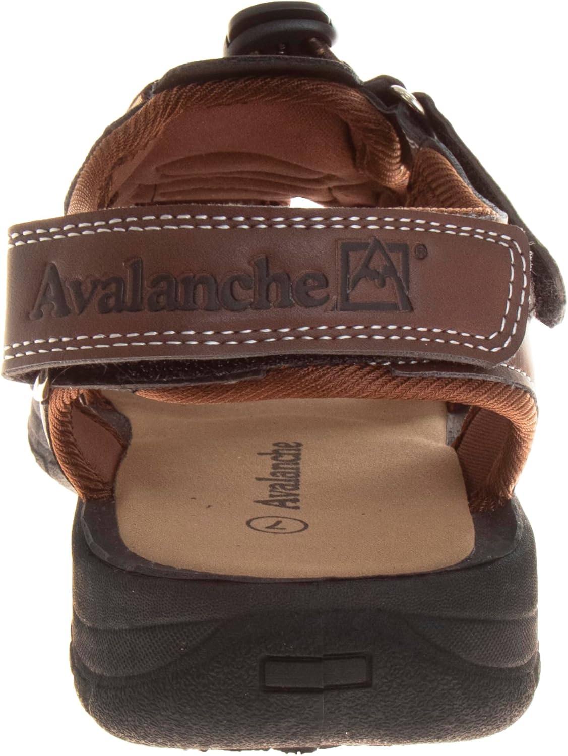 Мужские сандалии Avalanche с закрытым носком и регулируемым ремешком, коричневый — фото 3