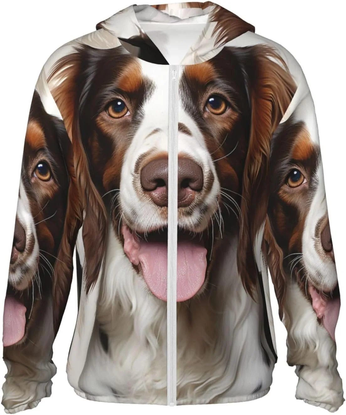 

Симпатичная толстовка-ветровка Springer Spaniel с защитой от солнца UPF 50+ и карманом HJBNW