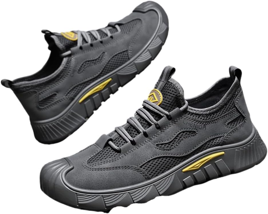 

Мужские спортивные кроссовки с шнуровкой и низким верхом, закрытые повседневные удобные кроссовки из дышащей сетки, модные кроссовки для повседневной носки Qacksv, серый