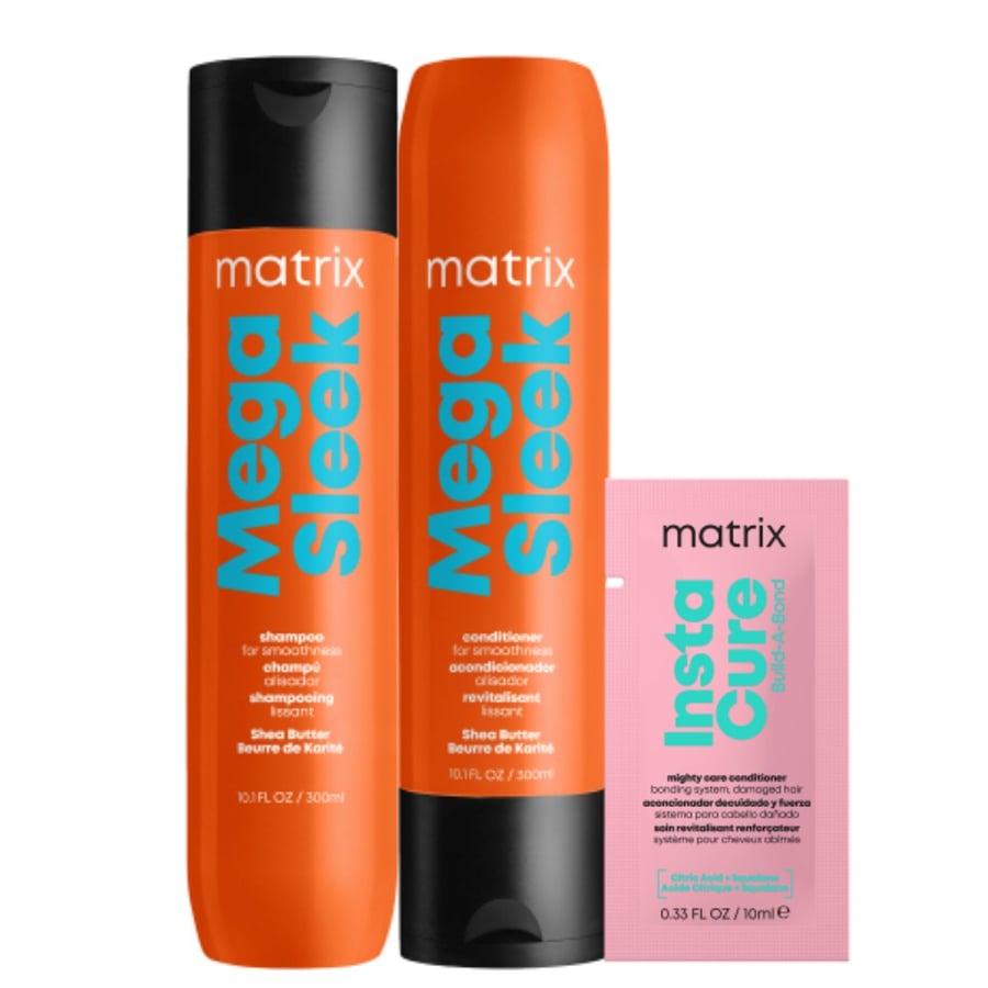 

Matrix Mega Sleek Set шампунь-кондиционер для жестких волос 300 мл подарок