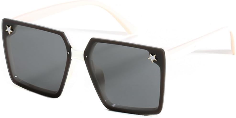 

Модные мужские солнцезащитные очки Trend Stars, женские солнцезащитные очки большого размера, популярные винтажные солнцезащитные очки для путешествий с защитой от УФ-излучения UV400 TKKTLLT, White Grey