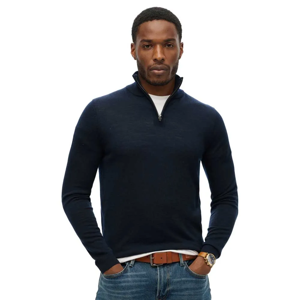 

Свитер Superdry Merino half zip, синий