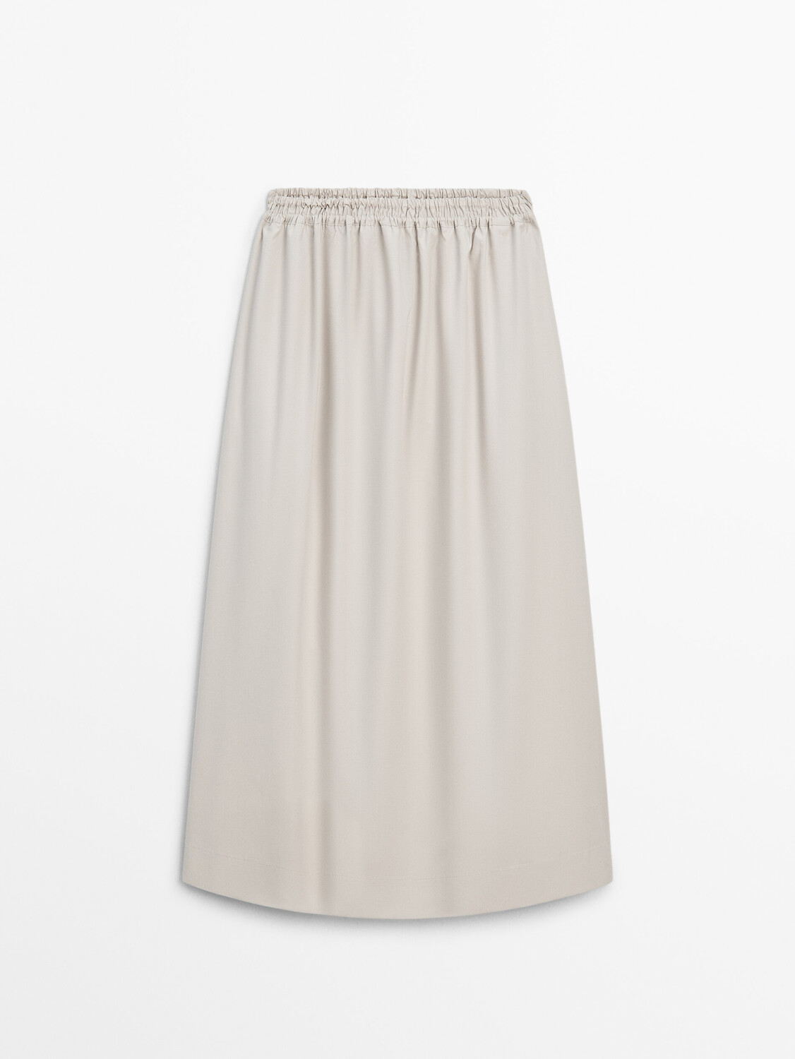 

Длинная юбка макси из поплина с эластичным поясом Massimo Dutti, серый