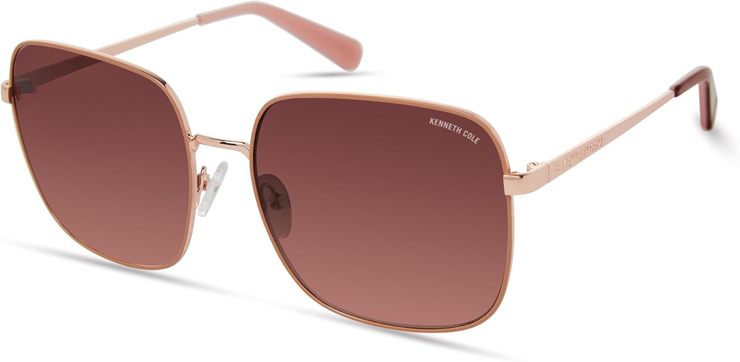 

Женские квадратные солнцезащитные очки Kenneth Cole New York KC6028T, блестящее розовое золото/градиентный бордовый, размер 60/17/140, Shiny Rose Gold / Gradient Bordeaux