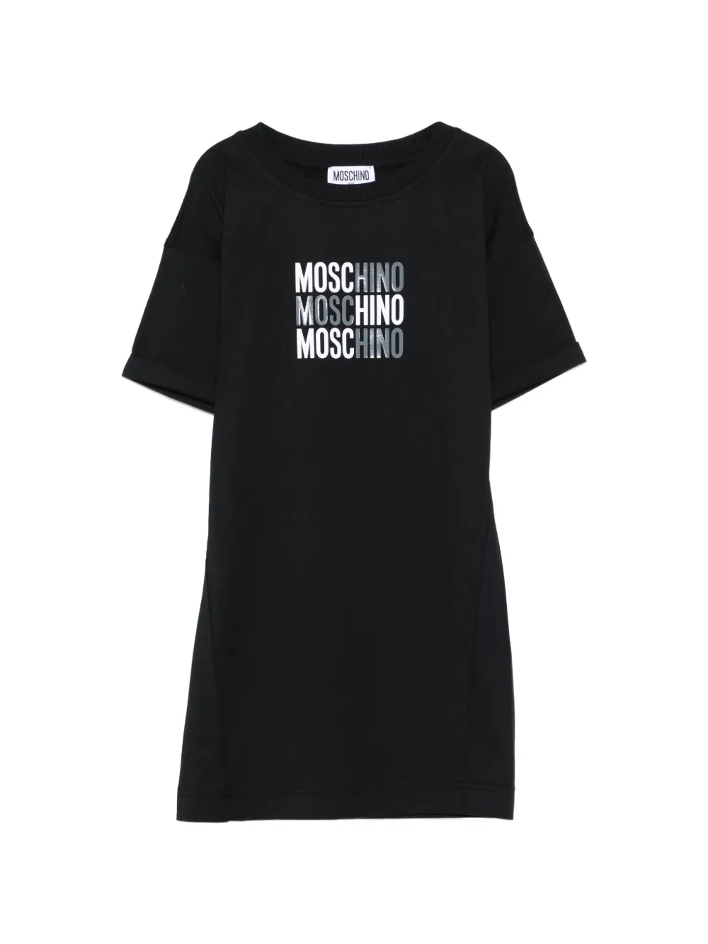 

Платье-футболка с логотипом Moschino Kids, черный
