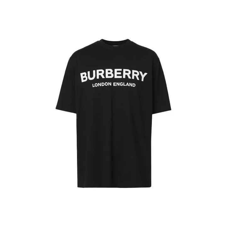 Футболка Burberry с принтом логотипа, летняя, черный